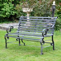 Black Two Seater Park Bench