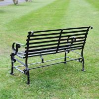 Black Two Seater Park Bench Rear View