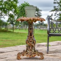 Vintage Gothic Rustic Cast Iron Side Table