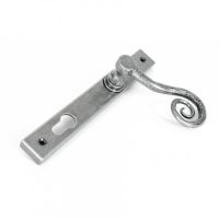 Left Handed Slim Monkey Tail Door Handle set Finished In Antique Pewter
