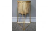 Geometric Gold Plant Indoor Plant Pot & Stand