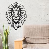 Geometric Lion Steel Wall Art in Situ