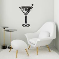 Geometric Steel Martini Glass Wall Art in Situ in the Sitting Room