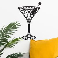 Geometric Martini Glass Wall Art Created out of Steel