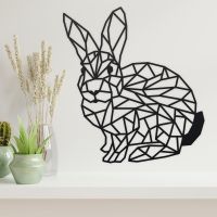Geometric Rabbit Wall Art in Situ in a Modern Home