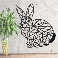 Geometric Rabbit Wall Art in a Black Finish