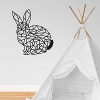 Geometric Rabbit Wall Art in a Child"s Playroom