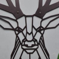 Close-up of the Black Finish on the Geometric Stag Steel Wall Art