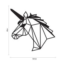 Geometric Unicorn Wall Art Finished in Black