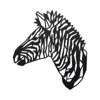 Geometric Zebra Head Wall Art in a Black Finish