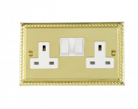 Georgian Style Double Switched Plug Socket