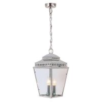 Georgian Style "Three-Light" Polished Nickel Chain Lantern