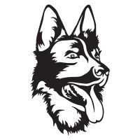 Metal German Shepherd Wall Art Finished in Black 