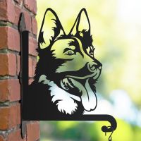 German Shepards hanging basket bracket in the country side