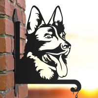 German Shepard hanging basket bracket at sunset