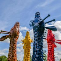 Metal Giraffe Sculptures various colours