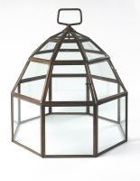 Wide Octagonal Copper and Glass Opening Door Cloche