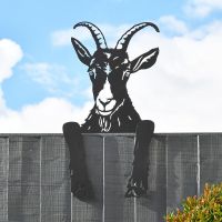 Goat Leaning Fence Topper in Use
