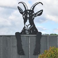 Goat Leaning Fence Topper in Situ