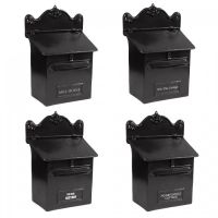 Black Goldhay Secure Post and Parcel Box For Gates