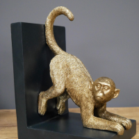 Close-up of the Gold Painted Monkey on the Bookend