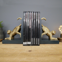 Monkey Bookends in a Gold Painted Finish