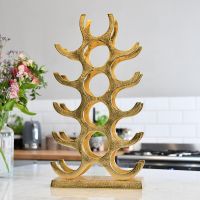 Gold "Branches" 15 Bottle Wine Rack 