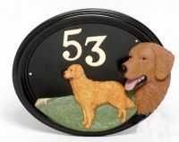 "Lincoln" Hand Painted Golden Retreiver House Plaque