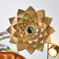 Flower Mirror in a Golden Finish