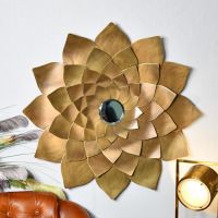 Golden Flower Mirror - 89cm