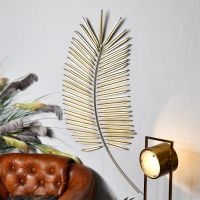 Golden Palm Leaf Wall Art in Use in the Home