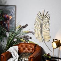 Golden Palm Leaf Wall Art in Situ in the Sitting Room