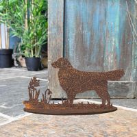 Golden Retriever Rustic Iron Door Stop in Situ in the Home