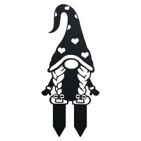 Gonk Gnome With Heart Hat Silhouette in a Black Finish