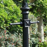 Ladder Bars on the Black Cast Iron Lamp Post