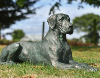 Verdigris Great Dane Dog Sculpture