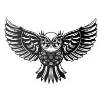 "Great Horned Owl" Wall Art in a Black Finish