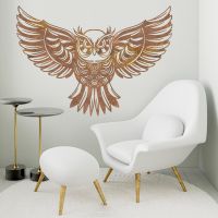 "Great Horned Owl" Wall Art in Situ in a Modern Sitting Room
