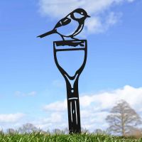 Great Tit Bird Sheet Steel Silhouette in Black Finish
