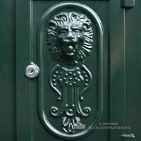 Green Camden Free Standing Post Box Lion Motif