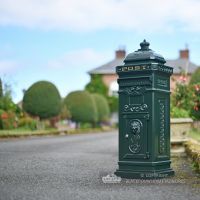 Green Camden Free Standing Post Box On Driveway