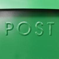Close-up of the Embossed Lettering on the Post Box