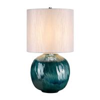 Green Globe Table Lamp On