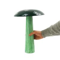 Green Hand Painted Steel Mushroom Sculpture