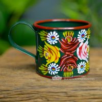 Buckby Narrowboat Style Hand Painted Mug Finished in Green