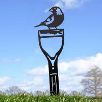 Sheet Steel Silhouette in Black Finish with Greenfinch Bird Design