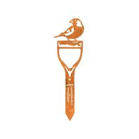 Close-Up of Greenfinch Bird Sheet Steel Silhouette in Rustic Finish