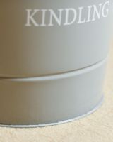 Close Up Of Grey "Kindling" Log Store Bucket Finish