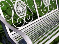 Antique Grey Ornate Rocking Bench