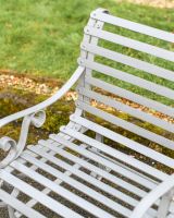 Close Up of Grey Outdoor Bench